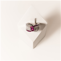 Anello Donna in Oro bianco Rubino Monaldi Gioielli MG09